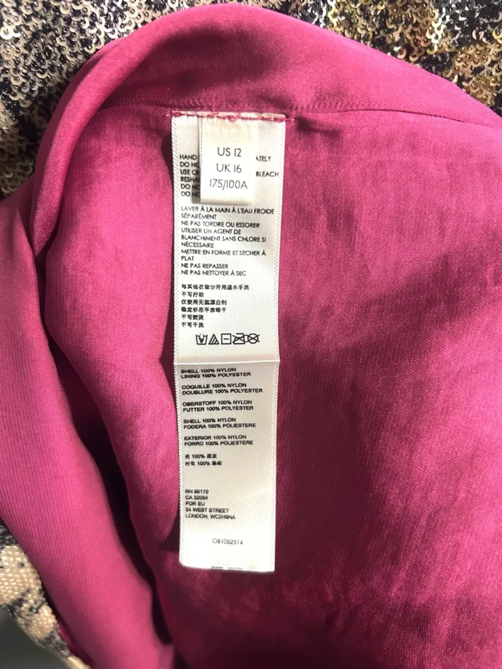 Anthropologie Marie Floral Sequin Puff Sleeve Top 12 Pink Gold Summer Wedding - Picture 5 of 9